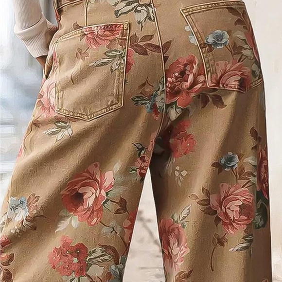 Flamingals Floral Print Women Jeans - Picture 3 of 10